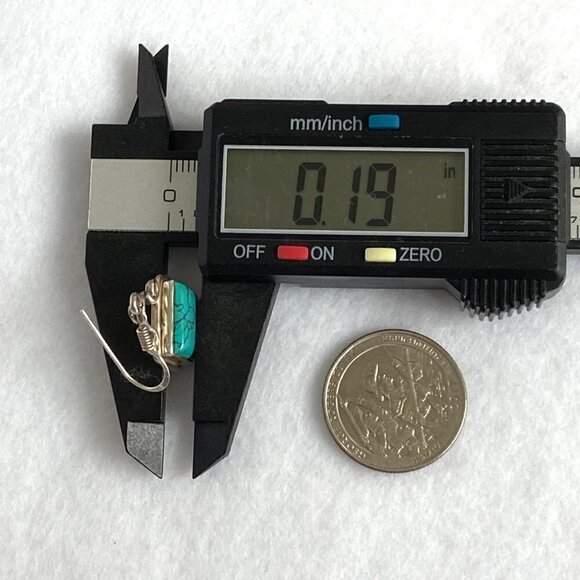 Sterling Silver 925 1.64" Rectangular Bezel Set Faux Turquoise Dangle Earrings - Picture 15 of 16